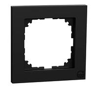 Schneider Electric Merten MEG4010-3603 M-Pure Cadre pour prises et interrupteurs, 1 prise, IP20, noir mat