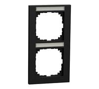 Schneider Electric Merten MEG4022-3603 M-Pure-2 Cadre pour prise et interrupteur en matériau recyclé avec porte-étiquette Montage vertical Noir mat