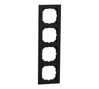 Schneider Electric Merten MEG4040-3603 M-Pure Cadre pour 4 prises IP20 IK03 Noir mat
