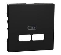 Schneider Electric Merten MEG4367-0403 Plaque centrale pour station de charge USB, système M, noir mat