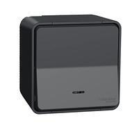 Schneider Electric Poussoir étanche Mureva lumineux complet 1 poste gris