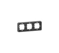 Schneider Electric - Mureva Styl - Cadre 3 Postes Horizontal - Encastré - Ip55 - Ik08 - Gris (mur34109)