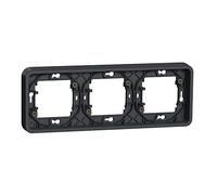 Schneider Electric - Mureva Styl - Cadre 3 postes horizontal - encastré - IP55 - IK08 - gris - MUR34109