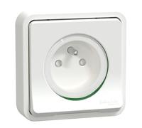 Schneider Electric - Mureva Styl - Prise courant 2P+T - compl encastré- IP55 IK08 - conn auto - blanc - MUR39036