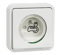 Schneider Electric - Mureva Styl - Prise courant 2P+T renforcee - encastre - IP55 - IK08 - EV - blanc - MUR39011