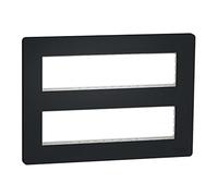 Schneider Electric NU021854 Unica - support fixation + plaque finition boîte concent 2 rang 8 mod - Anthraci