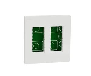 Schneider Electric NU172418 Unica - boîte de concentration encastrée complète - 2 col de 4 mod - Blanc