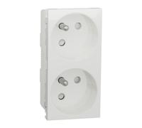 Schneider Electric NU306918 Prise 2x 2P+T FR 45 rap Blanc