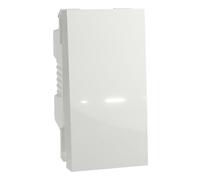 Bouton-poussoir NO Unica - 1 module - 10A - Blanc