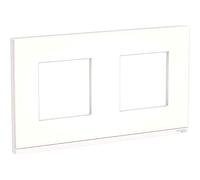 Schneider Electric NU600489 Unica Pure - plaque de finition - Translucide liseré Blanc - 2 postes