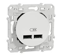Schneider Electric - Odace - double chargeur usb 2.1 A - blanc - S520407