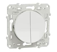 Schneider Electric - Odace, double va-et-vient Blanc, connexion rapide, à vis - S520214