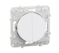 Schneider Electric - Odace, double poussoir Blanc, à vis, connexion rapide - S520216