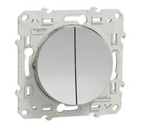 Double va-et-vient 1 poste Odace Aluminium Schneider