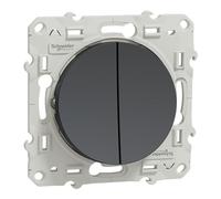 Schneider Electric - Odace, double va-et-vient Anthracite, à vis, connexion rapide - S540214