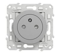 Schneider Electric - Odace - Prise de courant 2P+T affleurante - Alu -avec griffes - S535052
