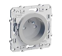 Odace - prise de courant - 2p+t - française - aluminium - fixation par vis - raccordement : 1 x 1,5 2 x 2,5 mm² souple | 1 x 1,5 2 x 4 mm² rigide / mu