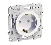 Schneider Electric - Odace, prise de courant 2P+T Blanc, standard allemand, à vis, connexion à vis - S520057