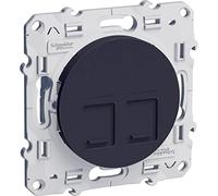 Schneider Electric - Odace, prise double RJ45 Anthracite, grade 3 (multimédia) cat. 6 STP, à vis - S540486
