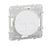 prise rj45 double catégorie 6 stp - blanc - fixation par vis - schneider odace