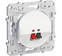 Schneider Electric - Odace - prise haut-parleur 1 sortie - blanc - fixation par vis - bornes pression - S520487