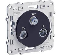 Schneider Electric - Odace, prise TV/FM/SAT Anthracite, 1 entrée, à vis - S540461