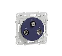 Schneider Electric - Odace, Prise TV/FM/SAT, 1 entrée, à vis, Cobalt - S550461