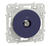 Schneider Electric - Odace, Prise TV simple, Fixation par vis, Cobalt - S550445