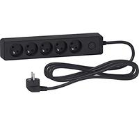 Bloc multiprises 5 Prises 2P+T (câble 3m) Anthracite - Schneider