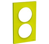 Schneider Electric - Odace Styl - plaque 2 postes - vert chartreuse - entraxe 57mm vertical - S520714H