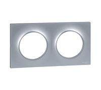 Schneider Electric - Odace Styl, plaque Alu 2 postes horiz./vert. entraxe 71mm - S520704E