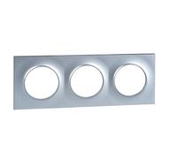 Schneider Electric - Plaque de finition Odace Styl S520706E 3 postes Aluminium entraxe 71 mm