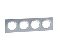 Schneider Electric Plaque Odace Styl Aluminium quadruple horizontale/verticale 71 mm