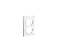 Schneider Electric - Plaque Odace Styl S520714 - Blanc 2 postes verticaux entraxe 57 mm