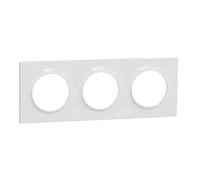 Schneider Electric - Odace Styl, plaque Blanc 3 postes horizontaux ou verticaux entraxe 71mm - S520706