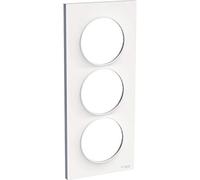 Schneider Electric - Odace Styl, plaque Blanc 3 postes verticaux entraxe 50 mm - S520716