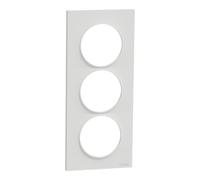 Schneider Electric - Odace Styl, plaque Blanc 3 postes verticaux entraxe 50 mm - S520716