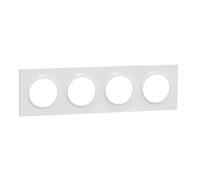 Schneider Electric - Odace Styl, plaque Blanc 4 postes horizontaux ou verticaux entraxe 71mm - S520708