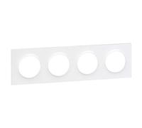 Odace Styl, plaque Blanc 4 postes horizontaux ou verticaux entraxe 71mm