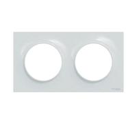 Schneider Electric - Odace Styl, plaque Blanc Recyclé 2 postes horizontaux ou verticaux entraxe 71mm - S510704