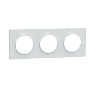 Schneider Electric - Odace Styl, plaque Blanc Recyclé 3 postes horizontaux ou verticaux entraxe 71mm - S510706