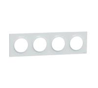 Schneider Electric - Odace Styl, plaque Blanc Recyclé 4 postes horizontaux ou verticaux entraxe 71mm - S510708