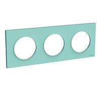 Schneider Electric - Odace Styl plaque Bleu Cian 3 postes horizontaux ou verticaux entraxe 71mm - S520706C