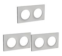 Schneider Electric - Odace Styl plaque Sable 2 postes horizontaux ou verticaux entraxe 71mm - S520704B1 (Lot de 3)