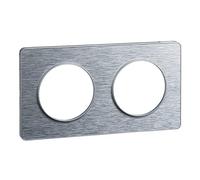 Schneider Electric - Odace Touch, plaque Aluminium brossé liseré Alu 2 post. horiz./vert. 71mm - S530804J