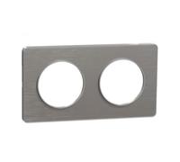 Schneider Electric Plaque de finition Odace Touch S530804J 2 postes aluminium brossé liseré alu