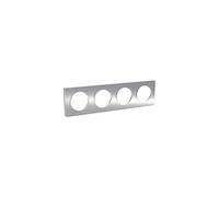 Schneider Electric - Odace Touch, plaque Aluminium brossé liseré Blanc 4 postes horiz./vert. 71mm - S520808J