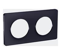 Plaque - SCHNEIDER ELECTRIC - ODACE Touch - 2 postes - Gris anthracite - Antibactérien