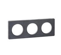 Schneider Electric – Plaque Odace Touch S530806V – Ardoise liseré aluminium 3 postes entraxe 71 mm