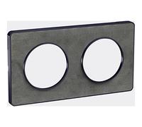 Schneider Electric - Odace Touch, plaque Ardoise avec liseré Anth. 2 postes horiz/vert. entraxe 71mm - S540804V